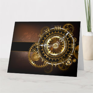 Carte De Remerciements Horloge Steampunk avec des engrenages anciens