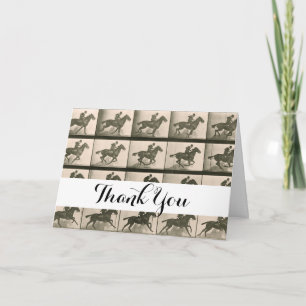 Carte De Remerciements Horse Motion Photographie Vintage