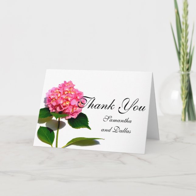 Carte De Remerciements Hortensia rose fleur rose florale (Devant)