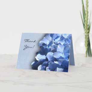 Carte De Remerciements Hortensias bleu foncé et droit