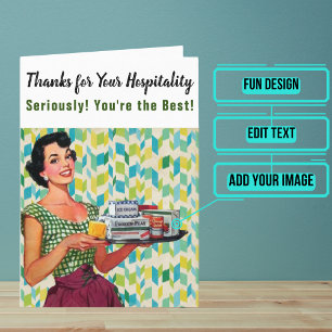 Carte De Remerciements Hospitalité vintage