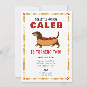 Carte De Remerciements Hot Dog Dachshund Chien Baby Birthday Party