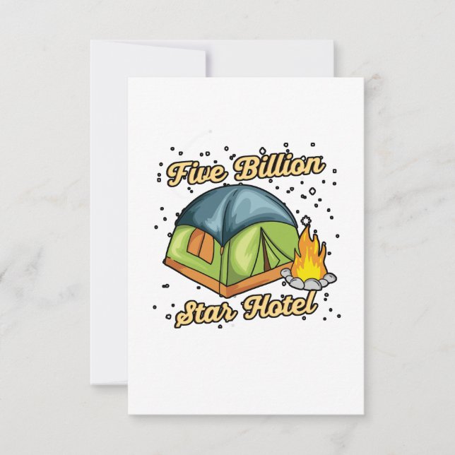 Carte De Remerciements Hôtel Camping Camper Tent Giant 5 milliards d'étoi (Devant)