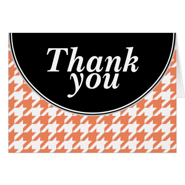 Carte de Remerciements Houndstooth Personnalisée O (Devant Horizontal)