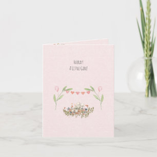 Carte De Remerciements Hourra Une Petite Fille Souris Mignonne Avec Fleur