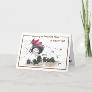 Carte de remerciements humoristique de chat noir