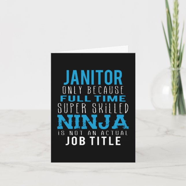 Carte De Remerciements Humour Janitor Ninja (Devant)
