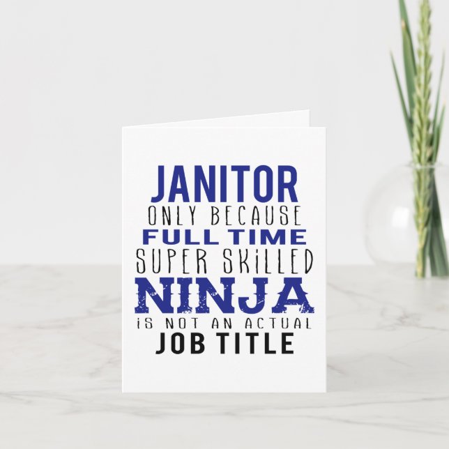 Carte De Remerciements Humour Janitor Ninja (Devant)