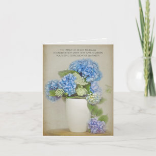 Carte De Remerciements hydrangea bouquet sympathy thank you