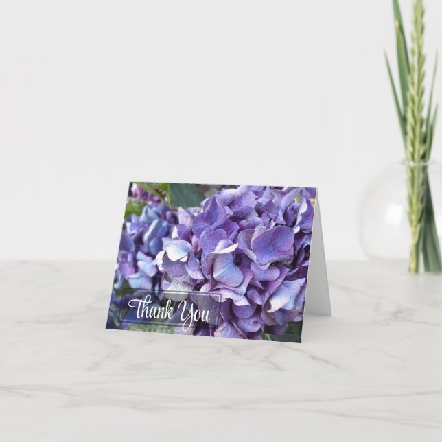 Carte De Remerciements Hydrangea Fleur Violette (Devant)