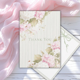 Carte De Remerciements Hydrangeas roses blancs Salle de bain de mariage v