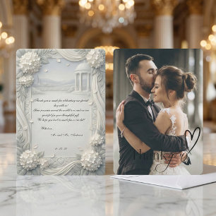 Carte De Remerciements Hydrangée de photo personnalisée Mariage Formel Pe