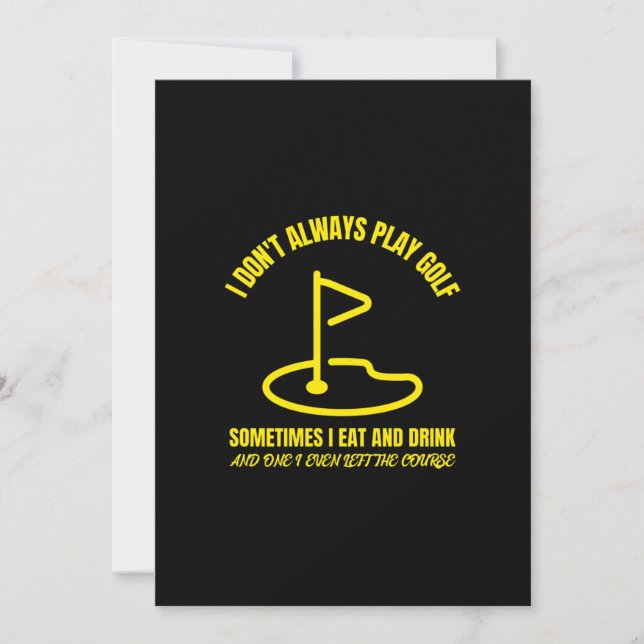 Carte De Remerciements I dont always play funny golfing golfer golf (Devant)