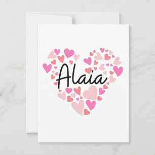 Carte De Remerciements I love Alaia - hearts for Alaia