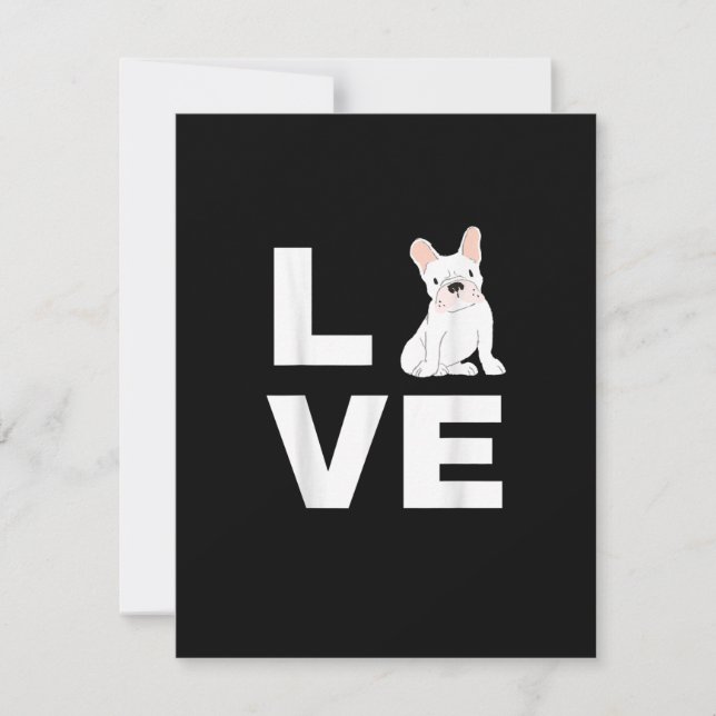 Carte De Remerciements I Love My French Bulldog Amoureux des chiens Cadea (Devant)