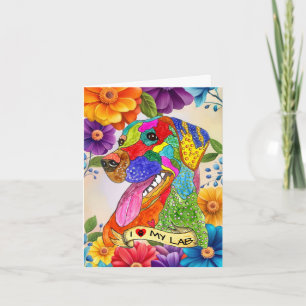 Carte De Remerciements I Love My Labrador Retriever Greeting Card