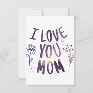 Carte De Remerciements I Love You Maman Floral Mothers Day idées cadeaux