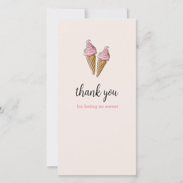 Carte de remerciements - Ice Cream Party (Devant)