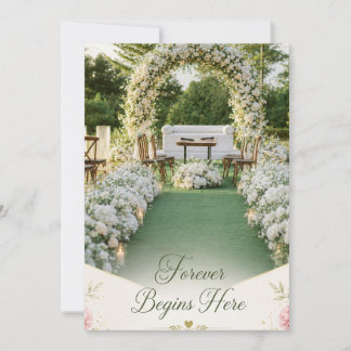 Carte De Remerciements Ici commence pour toujours des mariages floraux bl