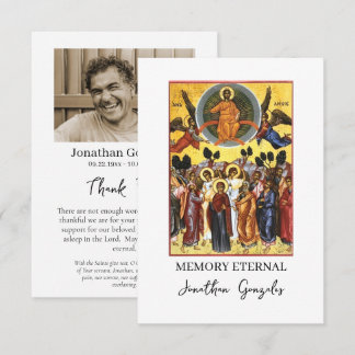 Carte De Remerciements Icône orthodoxe chrétienne de mémento photo       
