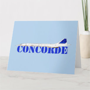 Carte De Remerciements Iconic Concorde Jet avec Auteur Blue Typographie