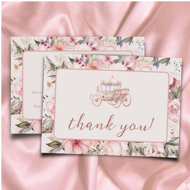 Carte De Remerciements Il était une fois un Baby shower princesse rose (Créateur téléchargé)