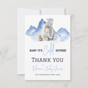 Carte De Remerciements Il fait froid à l'extérieur du Baby shower d'ours 