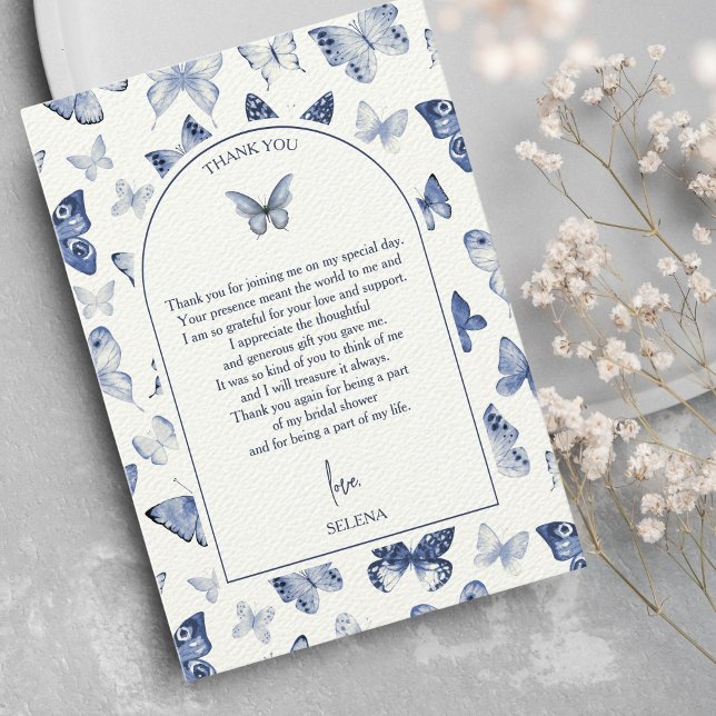 Carte De Remerciements Il lui donne des papillons | Réception de mariage (Thank you card - He gives her butterflies - Butterfly bridal shower)