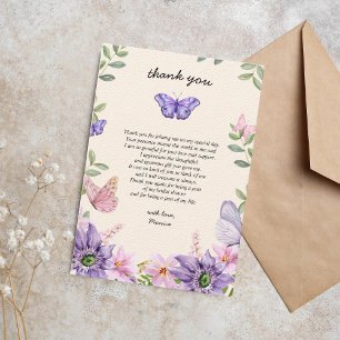 Carte De Remerciements Il me donne des papillons dans le ventre Baby Show