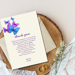 Carte De Remerciements Il me donne des papillons dans le ventre Baby Show
