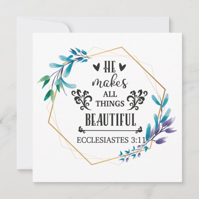 Carte De Remerciements Il Rend Tout Beau (Devant)