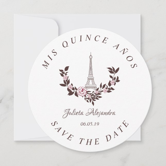 Carte De Remerciements Il sait que the Date Mes Quinze années Conception (Devant)