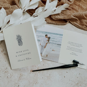 Carte De Remerciements Île Vintage ananas photo Mariage