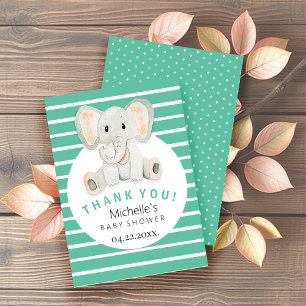 Carte De Remerciements Illustration aquarelle d'éléphant bébé mignon