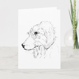 Carte De Remerciements Illustration de Border Collie – Art minimaliste
