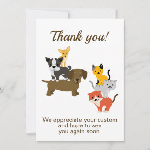 Carte De Remerciements Illustration de chien de chat