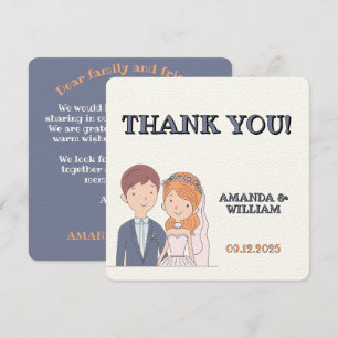 Carte De Remerciements Illustration de conjoints simples de style cartoon