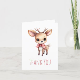 Carte De Remerciements Illustration de dessin animé de cerfs de bébés mig