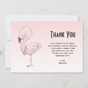 Carte De Remerciements Illustration de Flamant rose rose mou