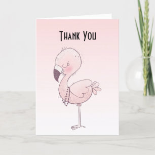 Carte De Remerciements Illustration de Flamant rose rose mou