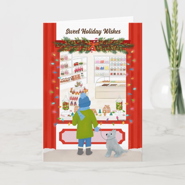 Carte De Remerciements Illustration de la confiserie de Noël (Devant)