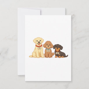 Carte De Remerciements Illustration vectorielle de famille de chien migno