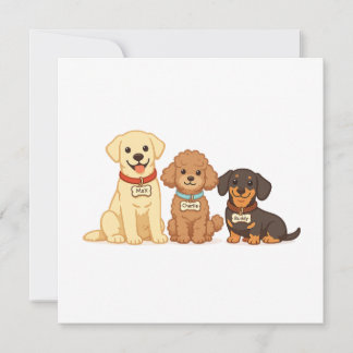 Carte De Remerciements Illustration vectorielle de famille de chien migno