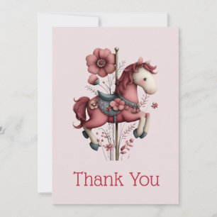 Carte De Remerciements Image de cheval de carrousel fantaisiste