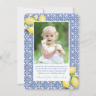 Carte De Remerciements Image de fête d'anniversaire avec citrons Amalfi e