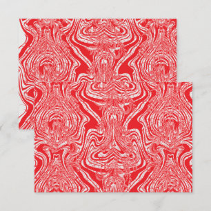 Carte De Remerciements image rouge et blanche d'un motif sur un dos blanc