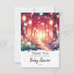 Carte De Remerciements Imaginaire Boho Baby shower forestier enchanté