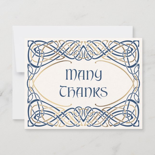 Carte De Remerciements Imaginaire Celtic Mariage médiéval (Devant)