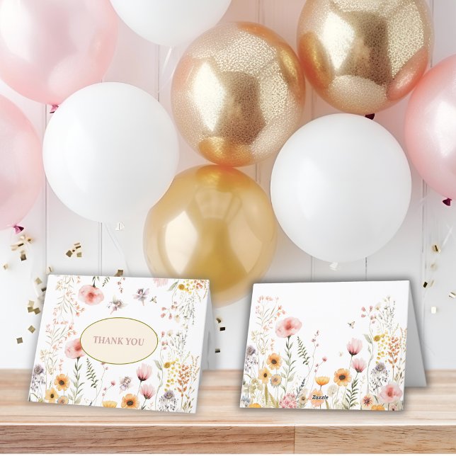 Carte De Remerciements Imaginaire fleur sauvage fée premier (Créateur téléchargé)