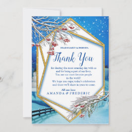 Carte de remerciements Imaginaire hivernal neige